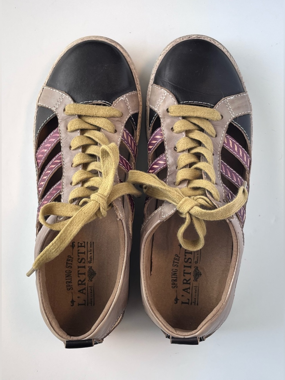 L'ATISTE by Spring Step Porscha Leather Cutout Sneakers Women’s EU 37 US 6.5-7